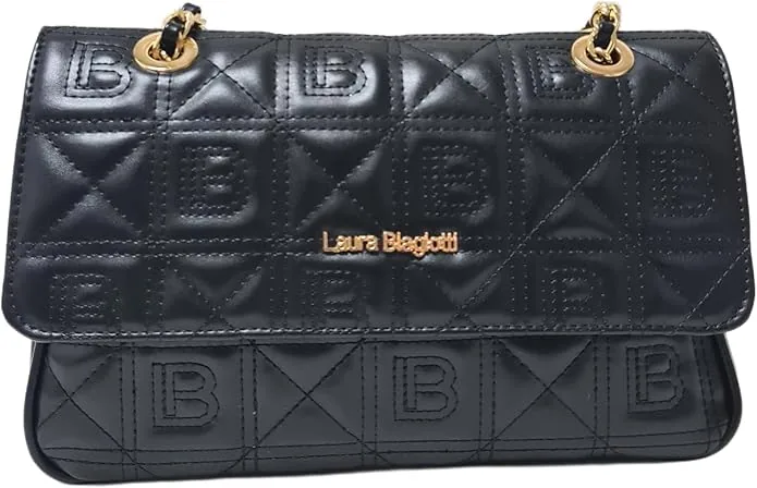 Laura Biagiotti Quilted Chain Shoulder Bag – Black — taille Petit