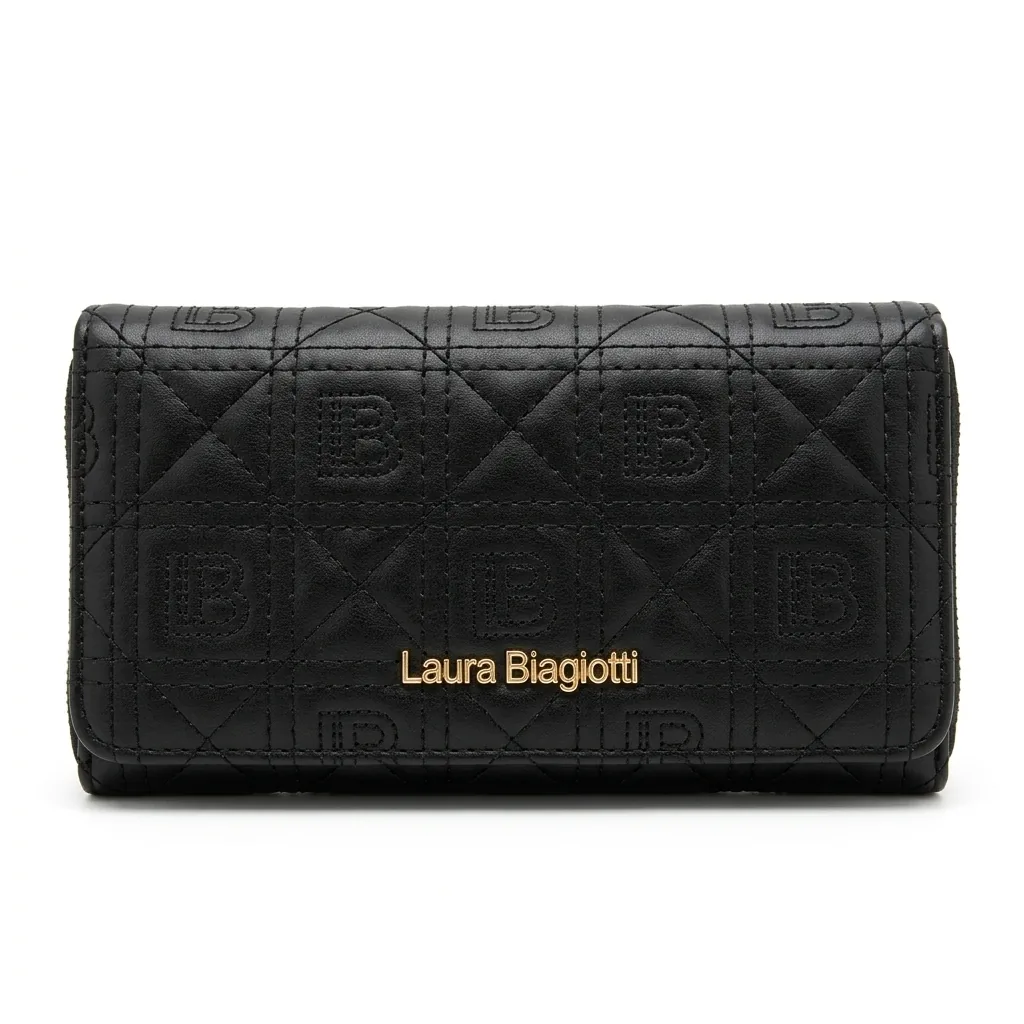 Portefeuille Laura Biagiotti Matelassé à Rabat — Noir — taille Petit