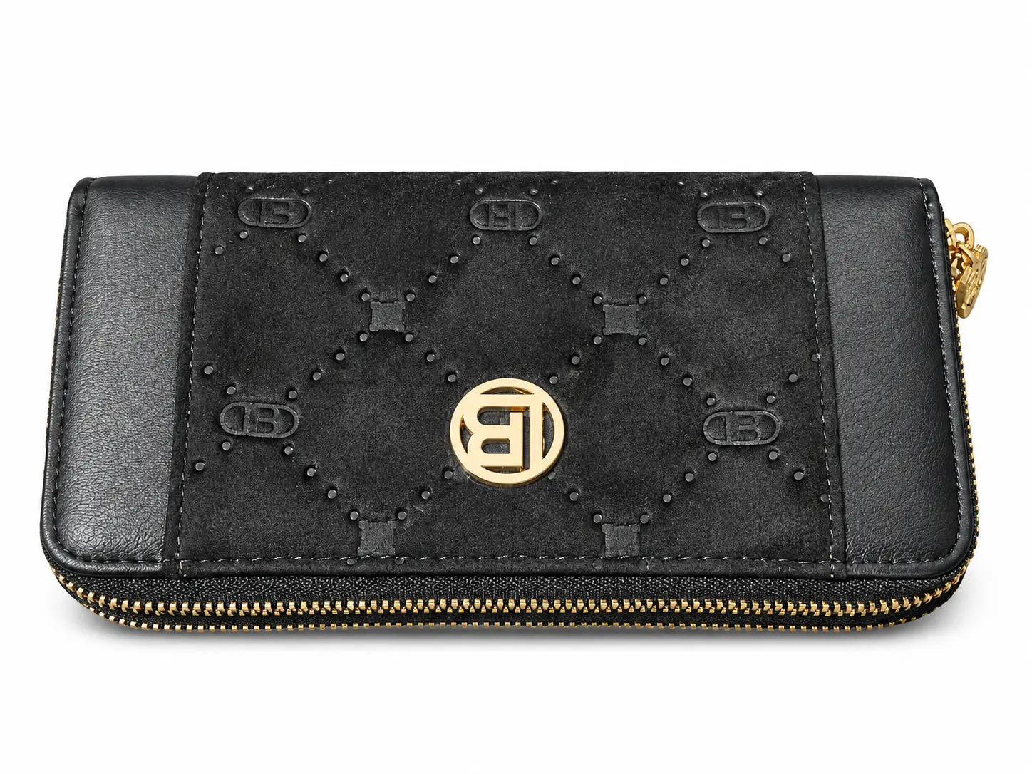 Portefeuille Laura Biagiotti Matelassé Zippé — Noir — taille Petit